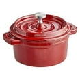 thumbnail image 1 of Cast Iron Enameled Cookware (Pot Mini 0.25 Qt., Cranberry ), 1 of 2