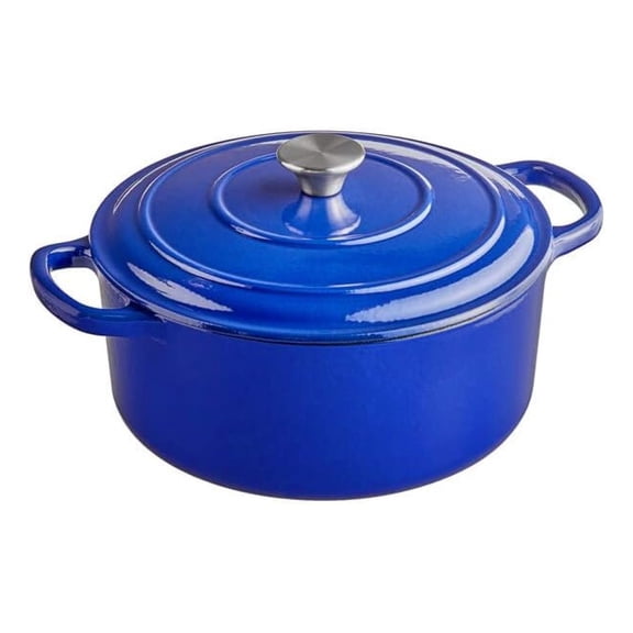 Cast Iron Enameled Pot/Casserole/Duch Oven 6 Qt. With Cover, Blue