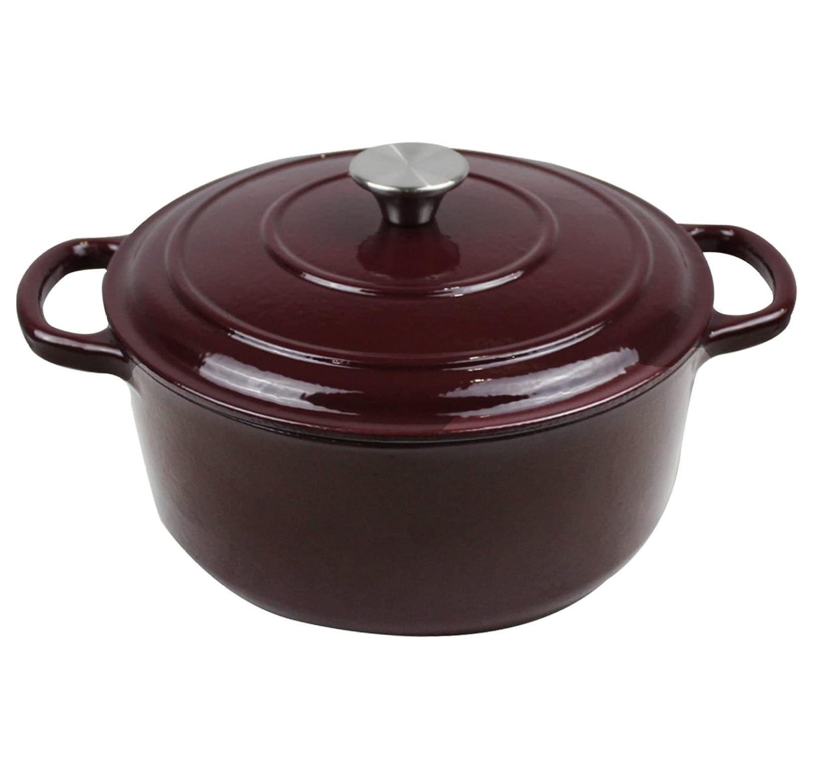 Cast Iron Enameled Pot/Casserole/Duch Oven 9 Qt. with Cover, Merlot ...