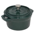 thumbnail image 1 of Cast Iron Enameled Pot Mini 0.25 Qt., Bistro Green, 1 of 3