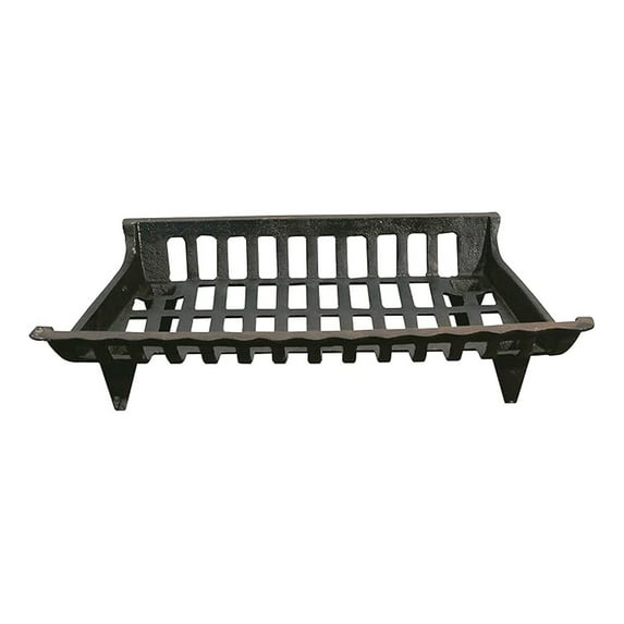 Cast Iron Fire Grate 24 Inch - Heavy Duty Fireplace Grate - Black Fireplace Log Rack - Wood Burning Stove Grate - Fire Pit Grate