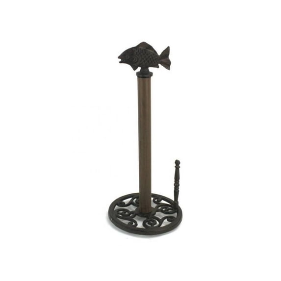 Hampton Nautical Paper Towel Holder 15"-Fish Beach Cast Iron Decor