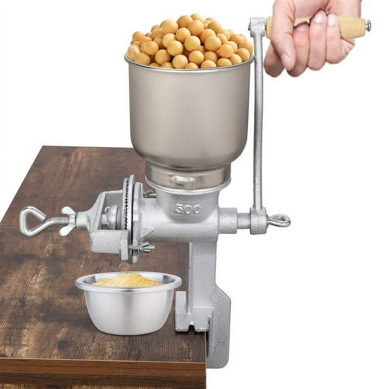 Cast Iron Grain Mill Grinder,Hand Crank Manual Corn Grinder with Large  Hopper for Corn Barley Wheat Berries Coffee Chickpeas Poppy Seeds Pepper  Dried