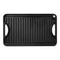 thumbnail image 1 of Cast Iron Griddle & Grill Pan 14x8.5 inch - Reversible Pre-Seasoned Cookware for Stovetop, Gas, Camping - Indoor Outdoor Family Cooking - Black, 1 of 8
