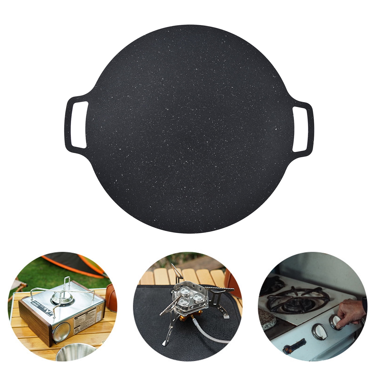 Cast Iron Griddle Pan, Nonstick Stove Top Grill And Round Cast Iron
