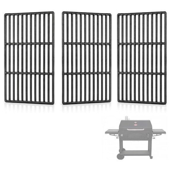 Cast Iron Grill Grates 3 Pack for Char-Griller 2190 DGE486BSP DGN486DNC-D Dyna Glo Napoleon LD4 Replacement Parts Charcoal Grill Grates with High Heat Retention Sear Marks for Outdoor BBQ