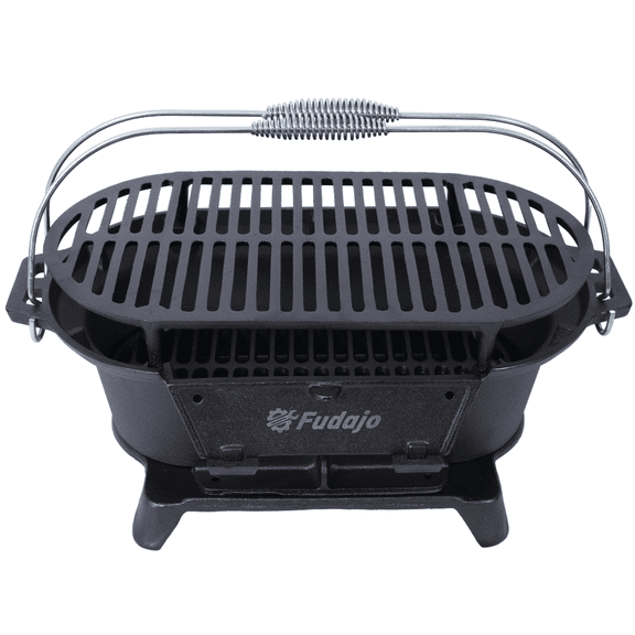 Cast Iron Grill Outdoor Portable Charcoal Hibachi Camping Stove Enameled Durable