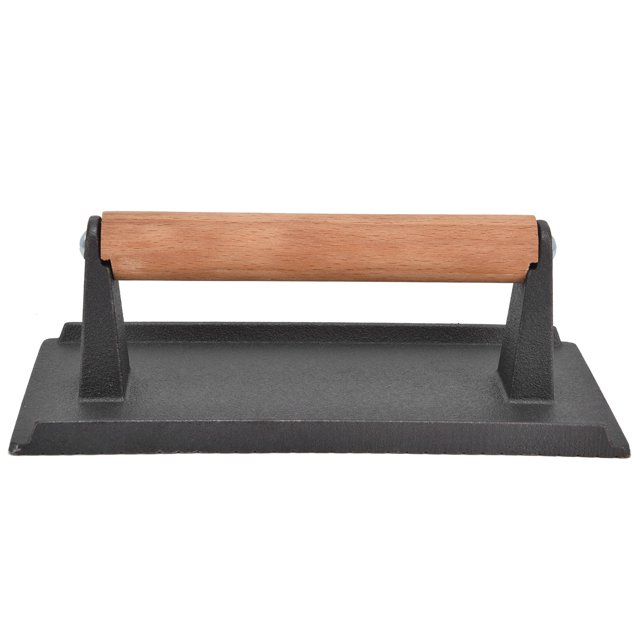 Cast Iron Grill Press BBQ Burger Bread Meat Household Sturdy Evenly