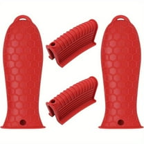 Cast Iron Handle Cover Silicone Pot Handle Cover Heat-resistant and Anti Slip Frying Pan Handle Cover Thickened Combination Pot Handle Suitable for Mobile Pots and Baking