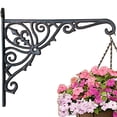thumbnail image 1 of Cast Iron Hanging Hook Bracket Wall Hanger 12" Deep Outdoor Indoor Durable Wall Hanging Bracket Hooks for Pots Basket Bird Feeder Wind Chime Lanterms Hanger Hardware Bracket, 1 of 7