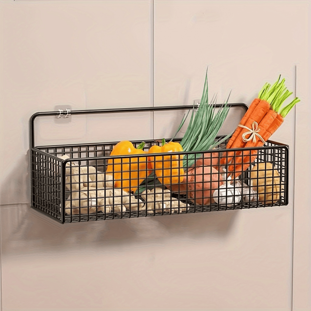 Cast Iron Hanging Kitchen Storage Basket Organizer MultiPurpose No