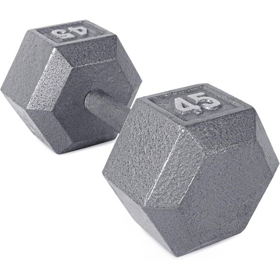 Cast Iron Hex Dumbbell 45 lb Gray Single