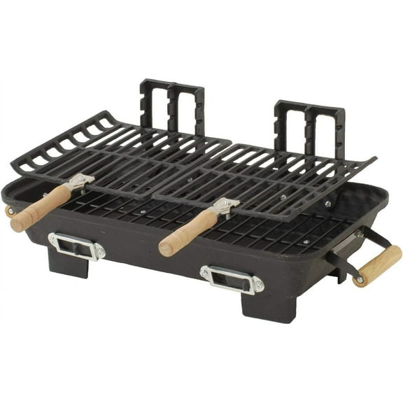 Cast Iron Hibachi Charcoal Grill, 10 by 18-Inch (Limited Edition)