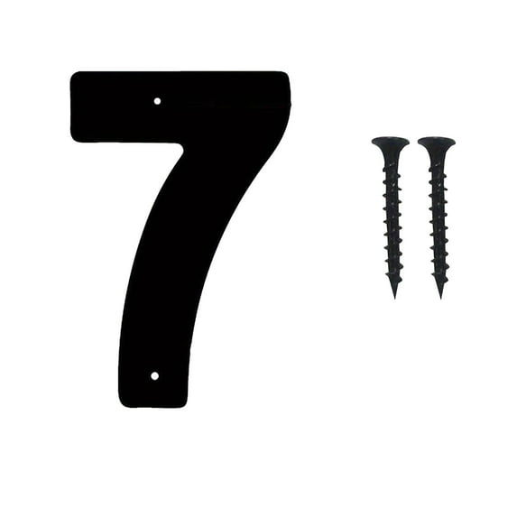 Cast Iron House Numbers, Kingtowag Black Outdoor Address Numbers Metal House Letters for Mailbox Apartment Garage Decorative Sign Easy To Install Weather-Resistant - 7