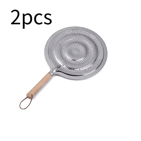 Cast Iron Induction Diffuser Plate With Wooden Handle - Flame Guard Simmer Plate Ring For Electric Gas Stove and Glass Induction Cooktop