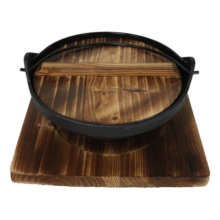 Cast Iron Japanese Sukiyaki Shabu Nabe Personal Cooking Hot Pot With Trivet 8"D