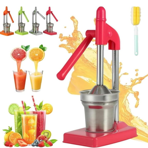 Cast Iron Juicer Hand Press, Manual Juicer Hand Press, Heavy Duty Countertop Lime Citrus Crush Machine for Oranges Lemons Limes, Easy to Clean, Home and Kitchen Essentials (Silver)