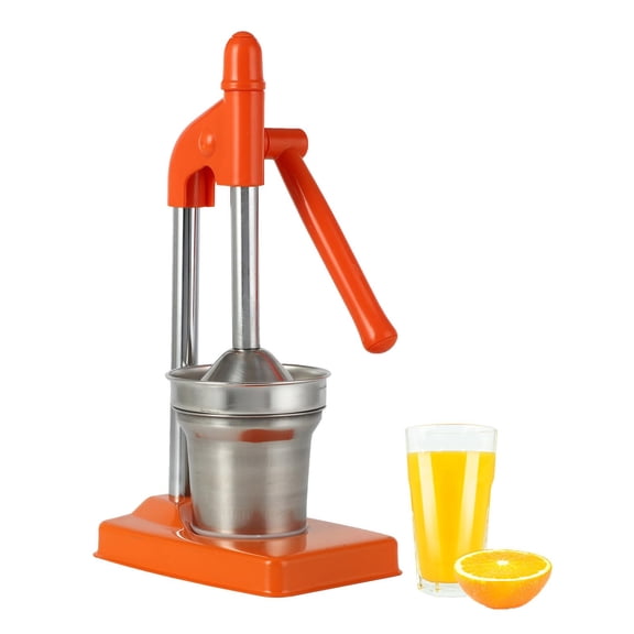 Cast Iron Juicer Hand Press, Manual Juicer Hand Press,Stainless Steel Lemon Squeezer for Bar Kitchen, Heavy Duty Countertop Lime Citrus Crush Machine for Fresh Lemonade Orange Juice (Orange)