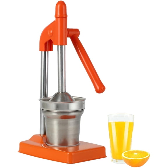 Cast Iron Juicer Hand Press, Manual Juicer Stainless Steel Lemon Squeezer for Bar Kitchen, Heavy Duty Citrus Crush Machine for Fresh Lemonade Orange Juice(Orange)