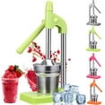 thumbnail image 1 of Cast Iron Juicer Hand Press, Stainless Steel Manual Juicer Hand Press, With Non-skid Cup Baseeffort Saving Lever, Stainless Steel Lemon Squeezer for Bar Kitchen (Green), 1 of 10