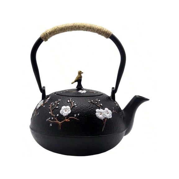 Cast Iron Kettle Teapot Japanese Style Tetsubin Cast Iron Tea Kettle With Stainless Steel Infuser For Loose Tea Internal Enamel Iron Tea Pots For Stovetop 40.2oz 1200ml