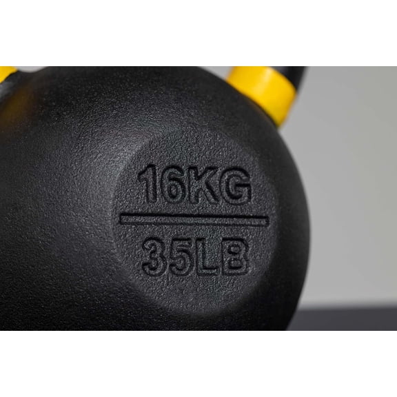 Cast Iron Kettlebell 16kg (35lb) - Matte Powder Coated for Strength Training and Home Gym