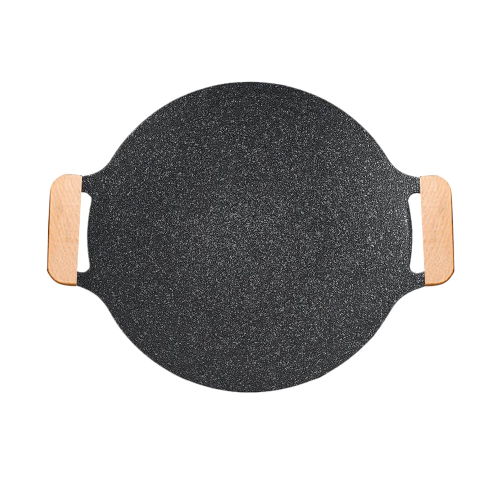 Cast Iron Korean BBQ Grill Pan – Non-Stick Round Griddle for Indoor/Outdoor Cooking, Baking, Camping, and Grilling