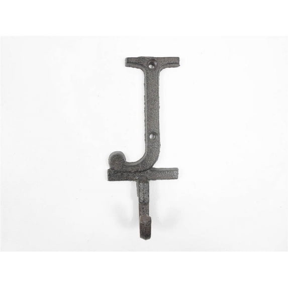 Cast Iron Letter J Alphabet Wall Hook 6"