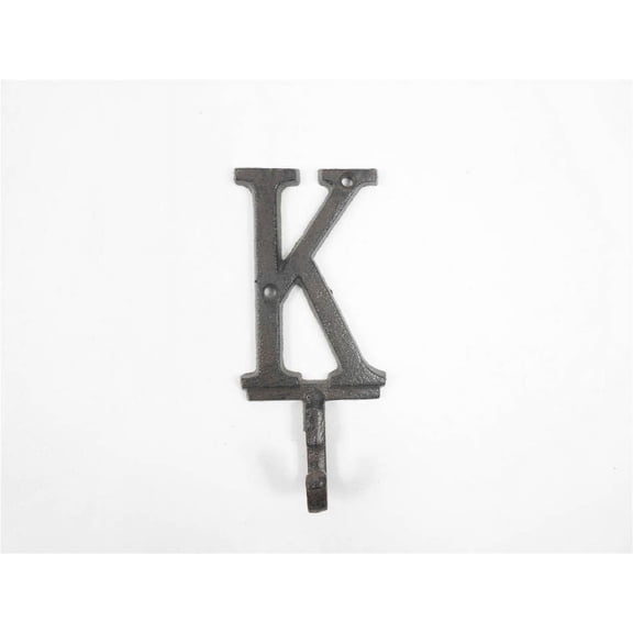 Cast Iron Letter K Alphabet Wall Hook 6"