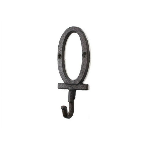 Cast Iron Letter O Alphabet Wall Hook 6"