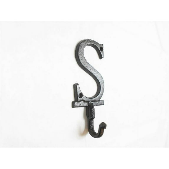 Cast Iron Letter S Alphabet Wall Hook 6"