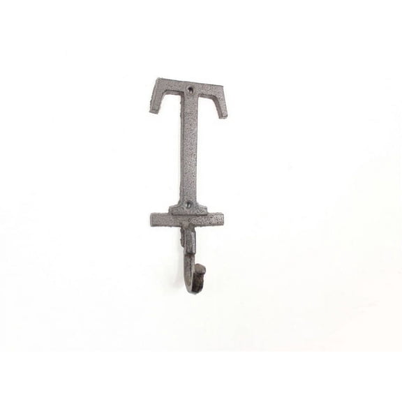 Cast Iron Letter T Alphabet Wall Hook 6"