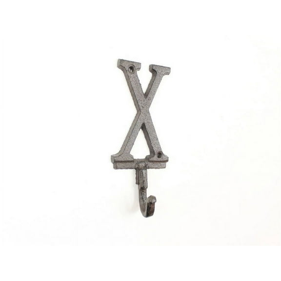 Cast Iron Letter X Alphabet Wall Hook 6 in