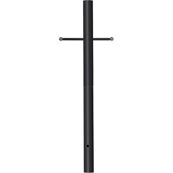 Cast Iron Light Post 80 Inch Height - 3 Inch Diameter Direct Burial Outdoor Lamp Post with Cross Arm, Weather Resistant Black for Driveway, Front Yard & Pathways