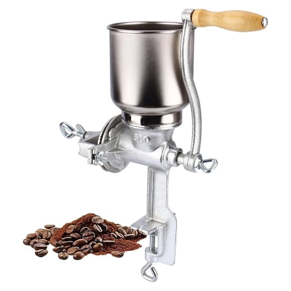 Cast Iron Manual Grain Mill Multipurpose Dry/Wet Corn Grinder Home Kitchen Spices w/Handle