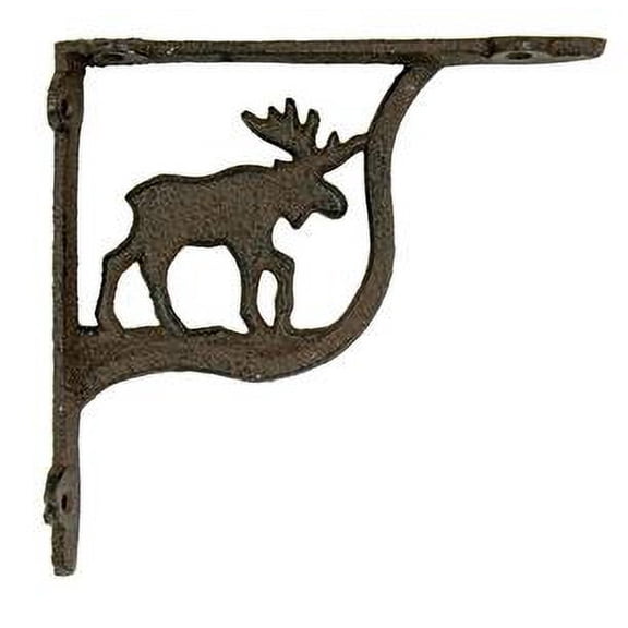 Cast Iron Moose Themed Decorative Wall Shelf Bracket