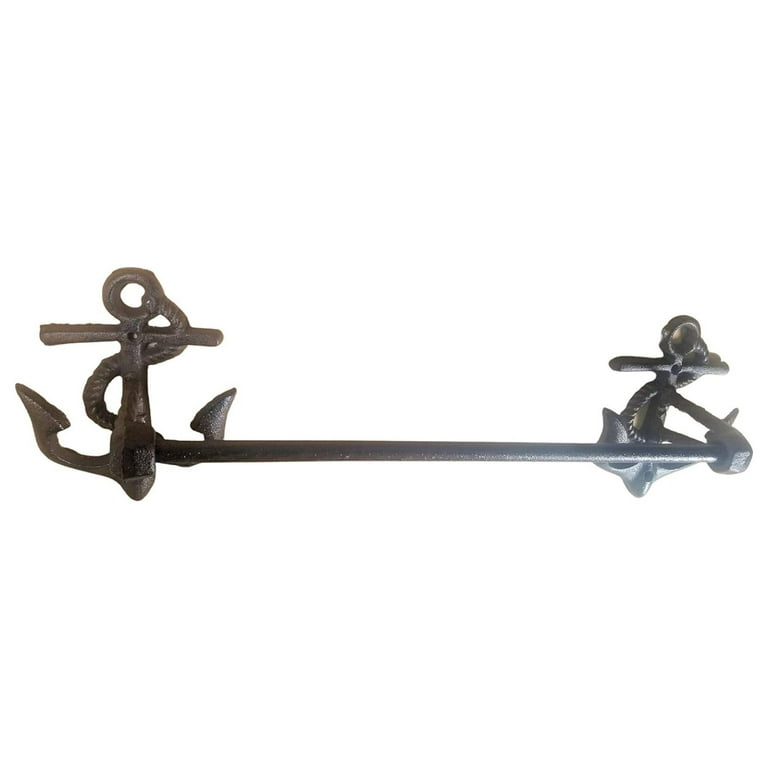 Cast Iron Nautical Anchor Towel Rack 24 Rustic Brown w Hardware Walmart