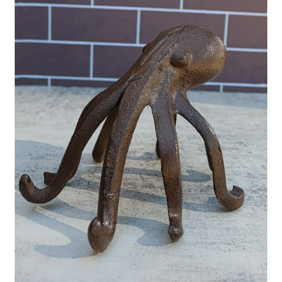 Cast Iron Nautical Giant Sea Octopus Standing Decorative Paperweight Figurine