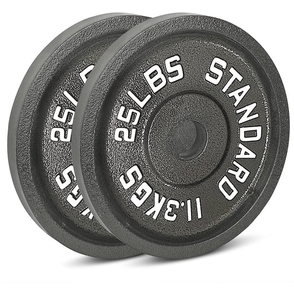 Cast Iron Olympic Weight Plates 2.5LB 45LB, 2-inch Hole & Anti-Rust Hammertone Gym Set Sold in Pairs - Iron Crush 25 LB
