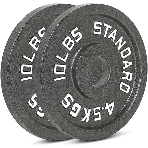 Cast Iron Olympic Weight Plates Free Weights with 2-inch Hole & Anti-Rust Hammertone Finish - Ideal for Strength Training, Crossfit Equipment & Home Gym Set Sold in Pairs - 2.5LB45LB