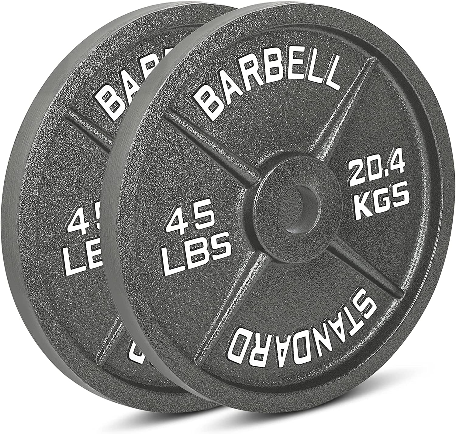 Cast Iron Olympic Weight Plates  Free Weights with 2-inch Hole & Anti-Rust Hammertone Finish - Ideal for Strength Training, Crossfit Equipment & Home Gym Set  Sold in Pairs - 2.5LB45LB
