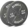 thumbnail image 1 of Cast Iron Olympic Weight Plates  Free Weights with 2-inch Hole & Anti-Rust Hammertone Finish - Ideal for Strength Training, Crossfit Equipment & Home Gym Set  Sold in Pairs - 2.5LB45LB, 1 of 7