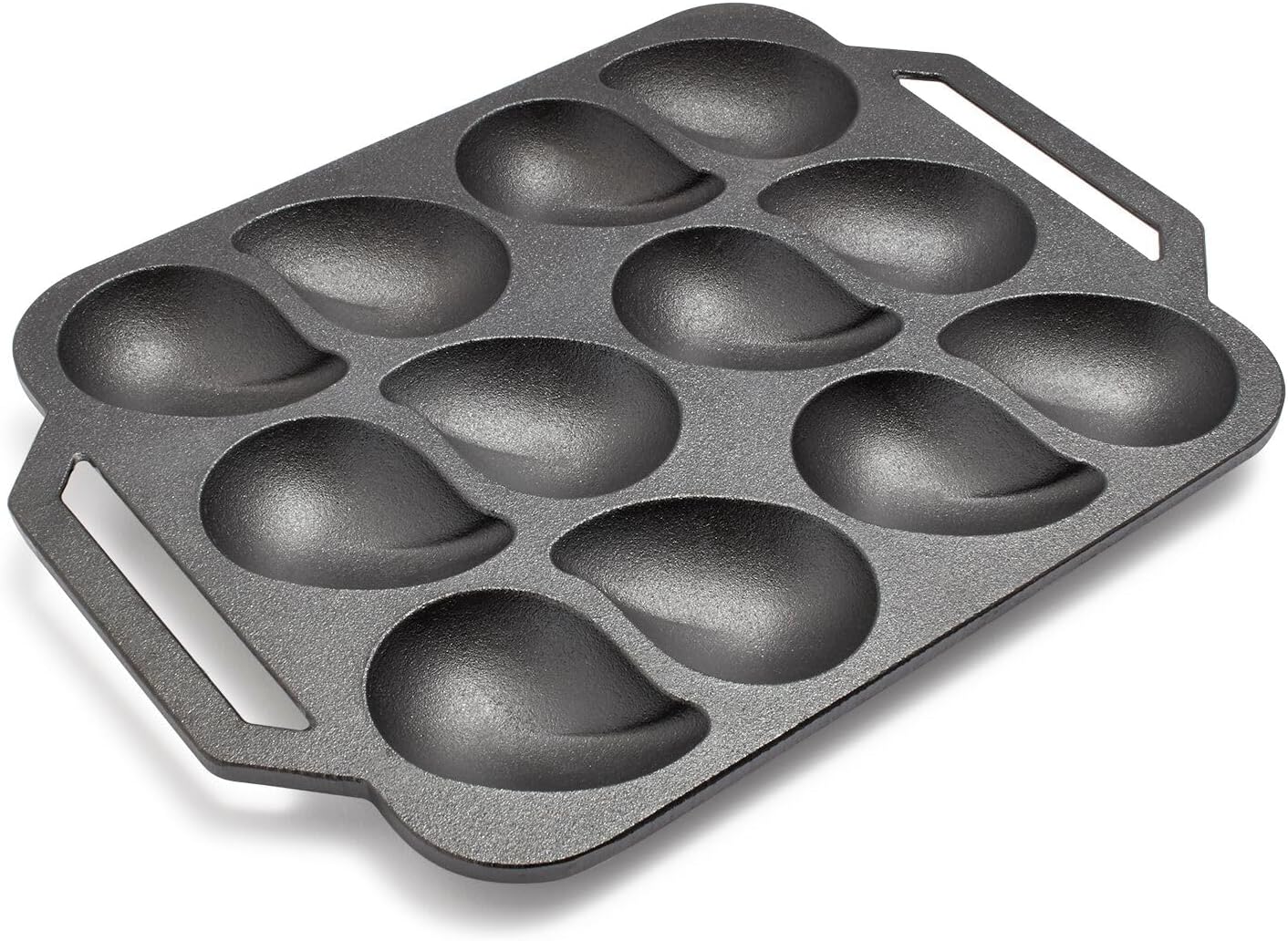 Cast Iron Oyster Pan, 12 Cavity, Black