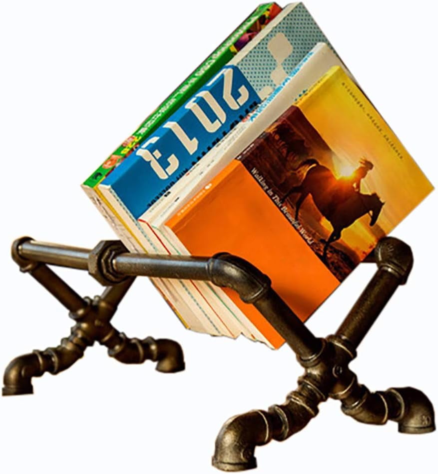 Cast Iron Pipe Book Rack, Rustic Metal Book Shelf, Unique Decorative ...