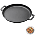 thumbnail image 1 of Cast Iron Pizza Pan, Flat Skillet, Round Griddle, Non-Stick Coating, Even Heating, Long-lasting, Double Handle Design, Enhanced Edge, Easy to Clean, Versatile for Omelets, Pancakes, Crepes, 1 of 5