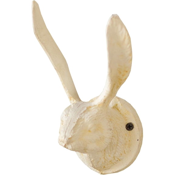Cast Iron Rabbit Wall Hook (Antique White)$$Home Decor, Kitchen, & Other