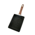 thumbnail image 1 of Cast Iron Rectangular Pan With Wooden Handle, Home Kitchen Mini Non-Stick Frying Pan For Pancake, Steak And Thick Egg, 1 of 5