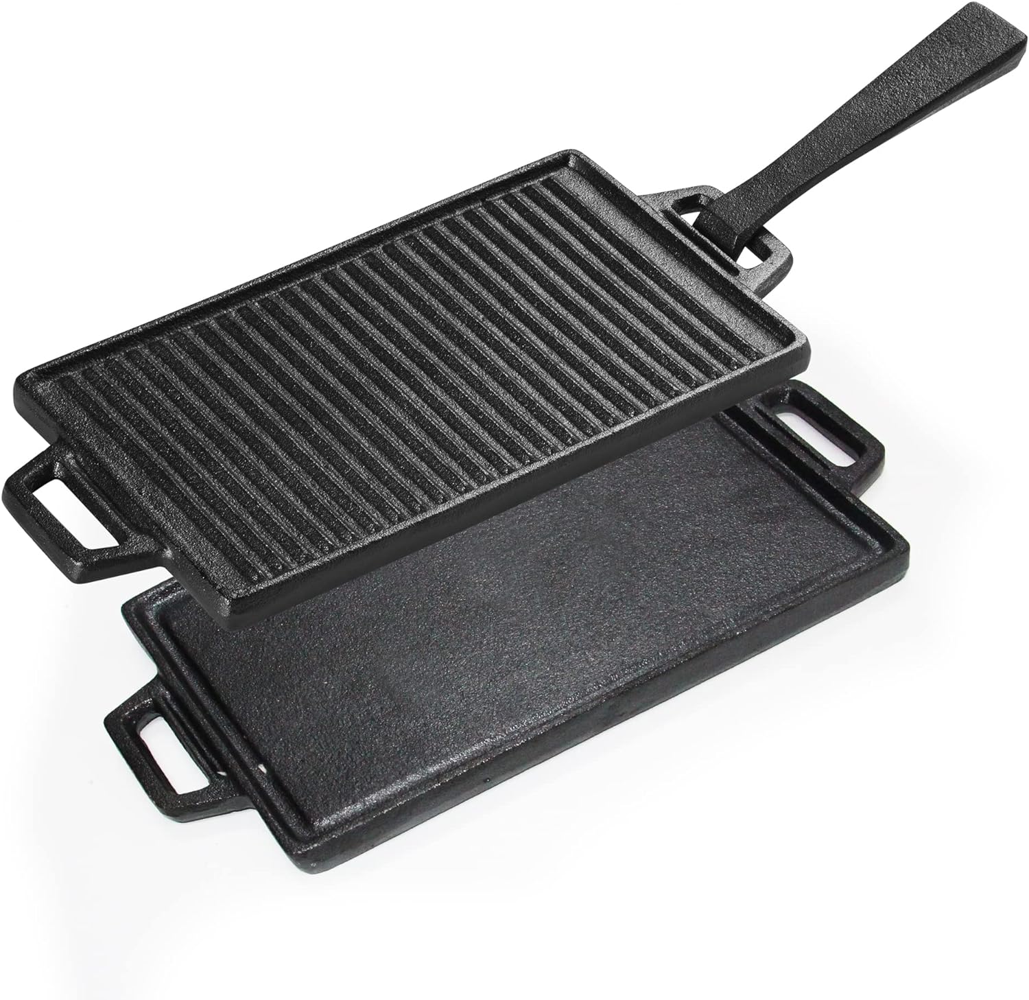 Cast Iron Reversible Grill Plate,Cast Iron Cookware with Removable