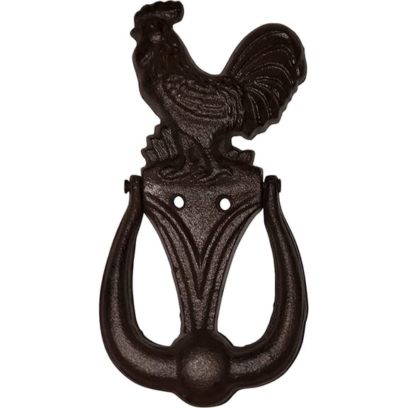 Cast Iron Rooster Door Knock (Rustic Brown)