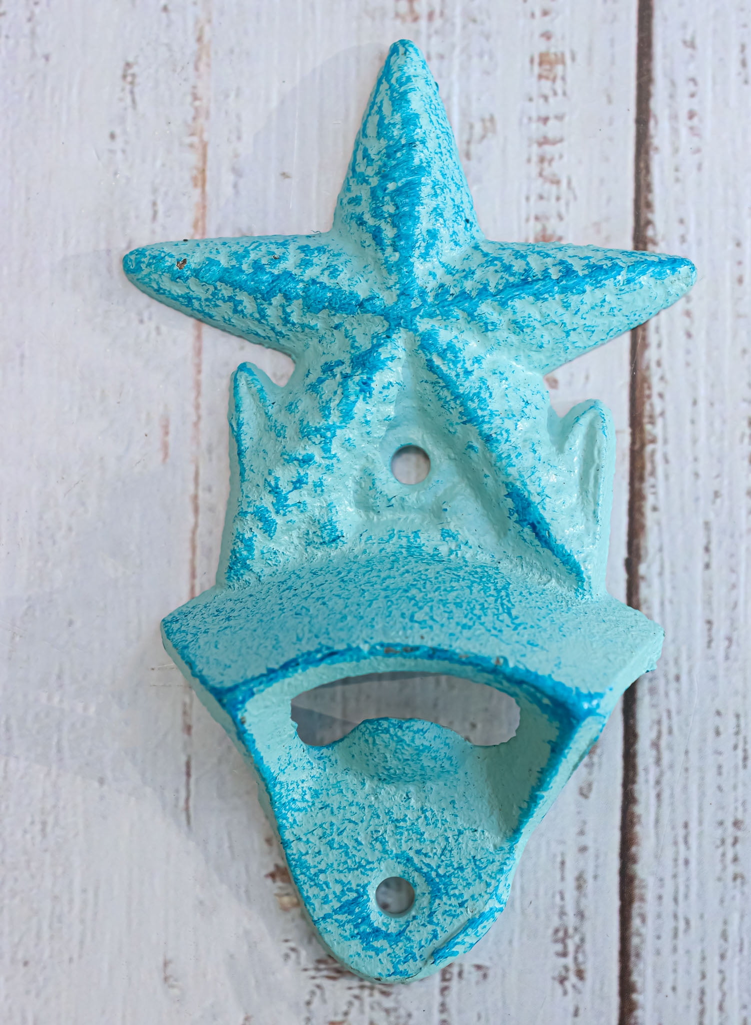 Mermaid Bottle Opener Wall Mount - Black Cast Iron Nautical Beer Cap Opener For Beach House